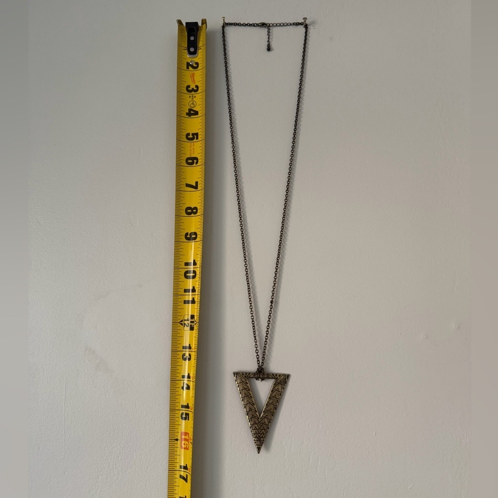 Geometric Triangle Pendant Necklace - Picture 3 of 3